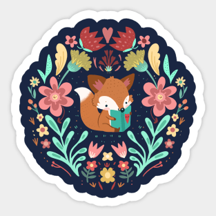 Fox booklover Sticker